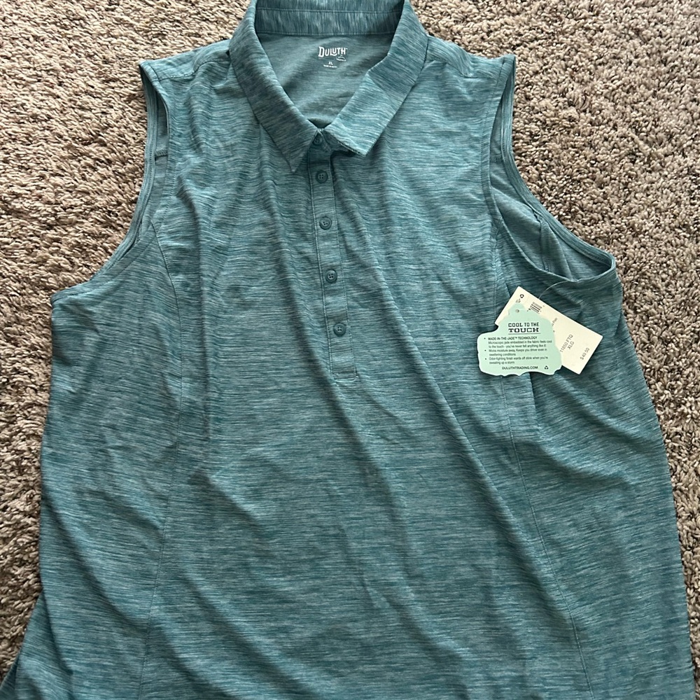 Duluth Trading Co. Blue Sleeveless Polo Shirt